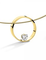 FJF Jewellery Collier FJF Jewellery Argent Plaqué Or 18K Coeur Swarovski et chaine 45cm