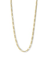 Naiomy Moments Collier Argent Doré Petites Mailles Rectangulaires