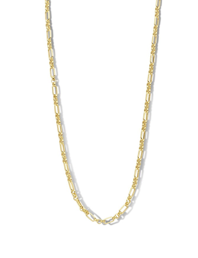 Naiomy Moments Collier Argent Doré Petites Mailles Rectangulaires