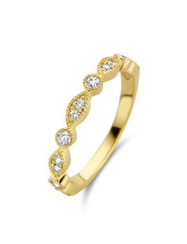 Naiomy Moments Bague Argent Plaqué Or 18K +Zircons T56