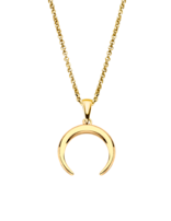 Lotus Silver Collier Agent Doré et Pendentif Croissant renversé