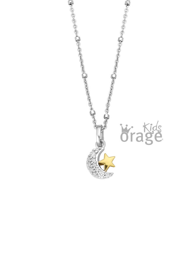 Orage Kids Collier Argent Lune-Etoile