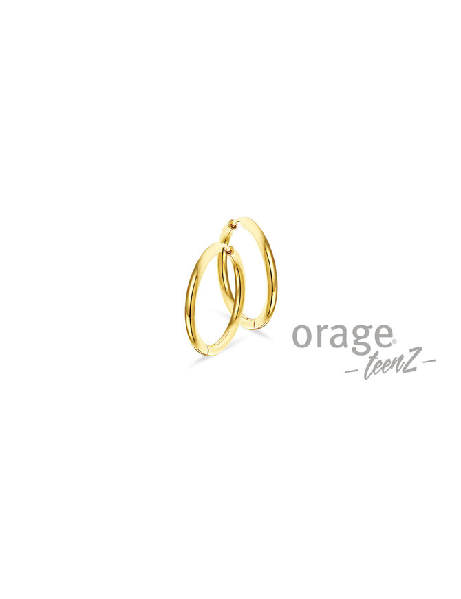 Orage Teenz Créoles Tube Acier Jaune 25mm
