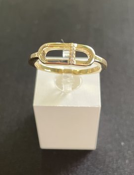 FJF Jewellery Bague FJF Argent Plaqué Or 18K T56