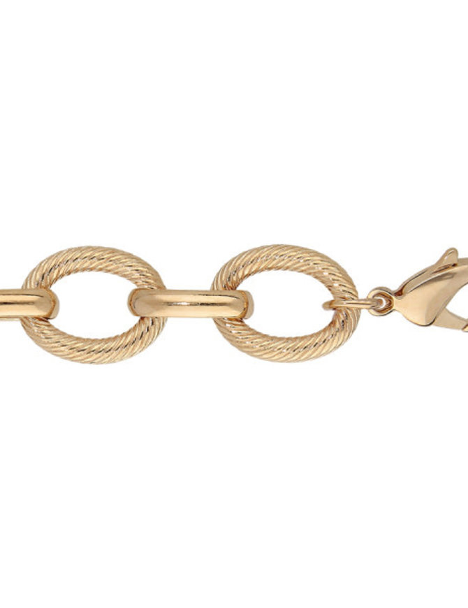 Thabora Bracelet Argent plaqué Or Mailles Ovales 20+3cm