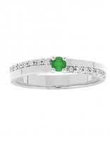 Thabora Bague Argent avec Emeraude Véritable T54