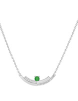 Thabora Collier Argent Emeraude Véritable 42+3cm