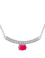 Thabora Collier Argent avec Rubis Véritable 42+3cm