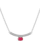 Thabora Collier Argent avec Rubis Véritable 42+3cm