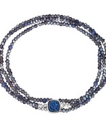 Miss Go Bracelet Laiton Argenté avec Perles Grises