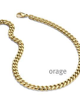 Orage Collier Acier Doré Mailles Forçat