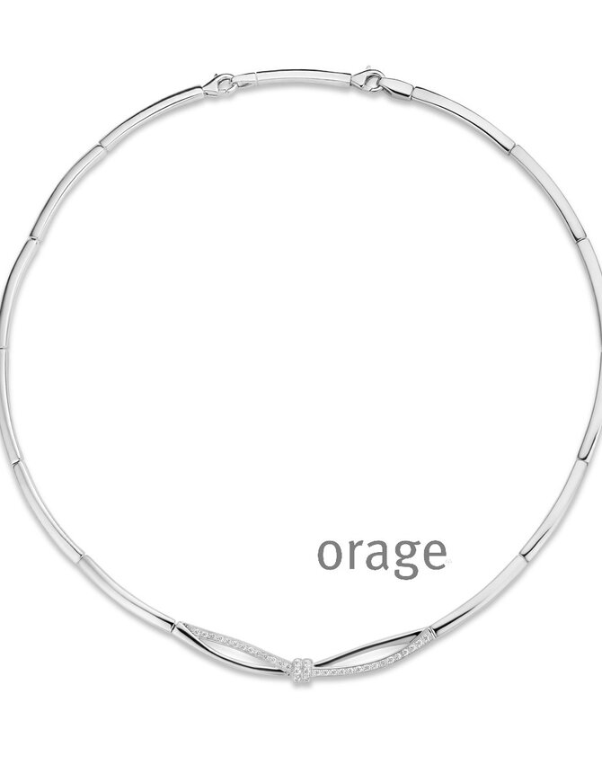 Orage Collier Argent et Zirconiums