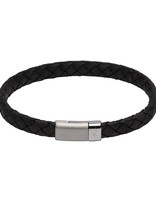 Unique Bracelet Brun Foncé Cuir Tressé 21 cm Unique
