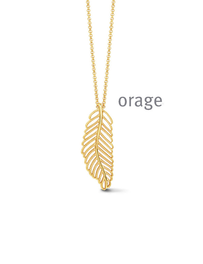 Orage Teens Collier Plume Jaune Acier Orage