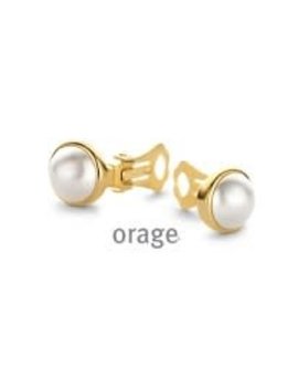 Orage Boucles d'Oreilles Clips Perle 10 mm jaune