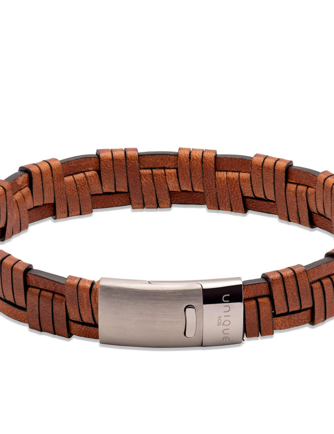 Unique Bracelet Brun Foncé Tressé 19 cm Unique