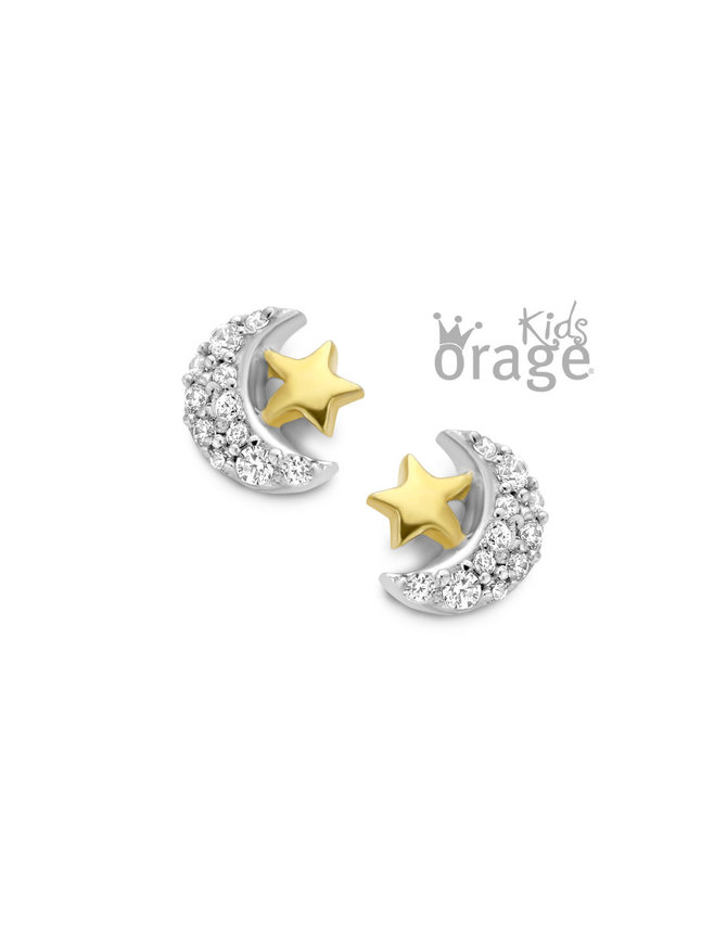 Orage Kids Boucles d'Oreilles Argent Lune Etoile