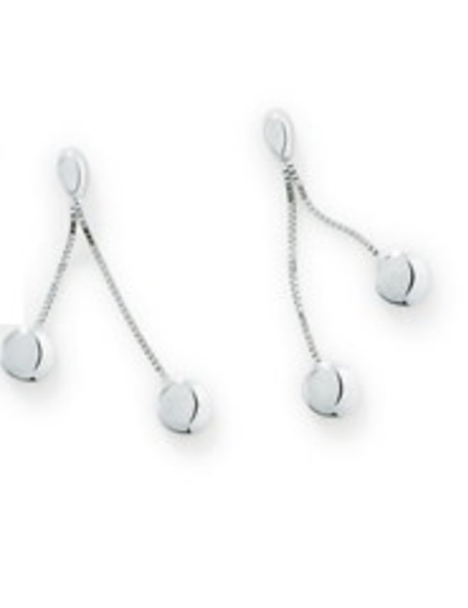 Beheyt Boucles D'Oreilles  Pendantes Or Blanc 18K  1.7gr