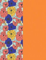 Les Georgette Cuir 25 mm Fleurs multicolors/Abricot