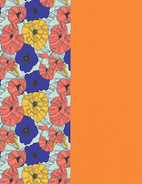 Les Georgette Cuir 14 mm Fleurs mutlicouleurs/Abricot