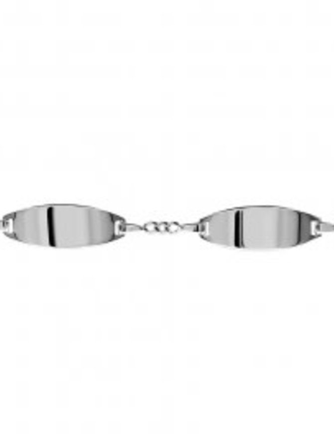 Thabora Bracelet Identité Argent 2 Plaques 19cm