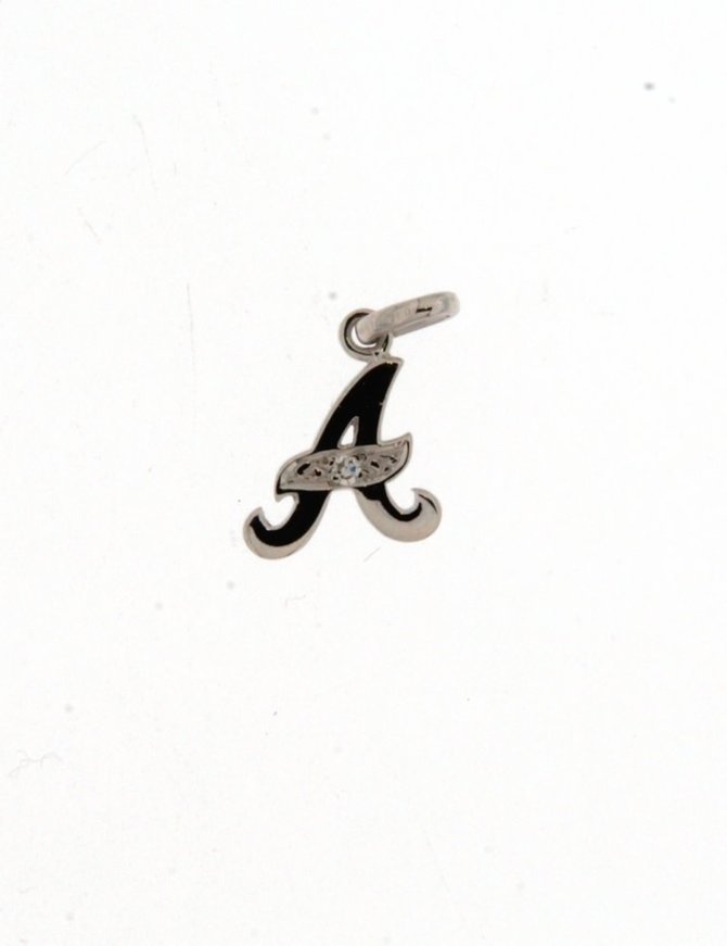 Beheyt Pendentif Or Blanc 18K Lettre A, 1Dia 0.010K