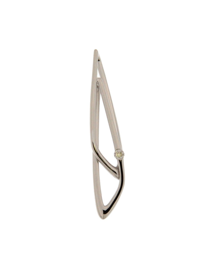 Beheyt Pendentif Or Blanc 18K  serti 1 Dia  0.030K
