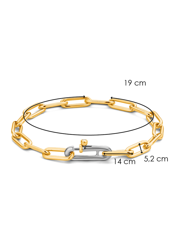 Ti Sento Bracelet Plaqué Or Grosses Mailles Ti Sento