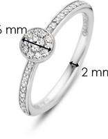 Ti Sento Bague en argent rhodié taille 54 et cristaux de Swarovski