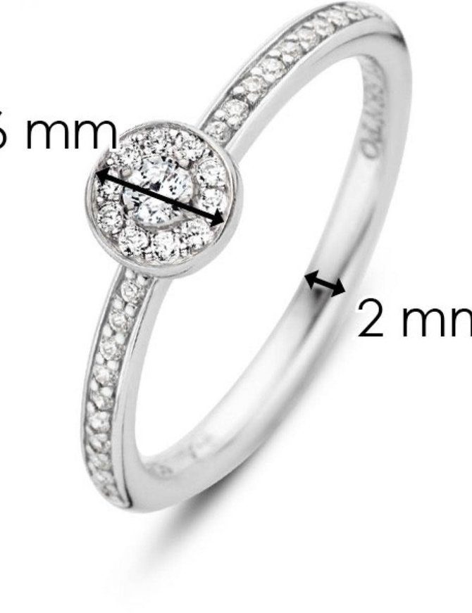 Ti Sento Bague en argent rhodié taille 54 et cristaux de Swarovski