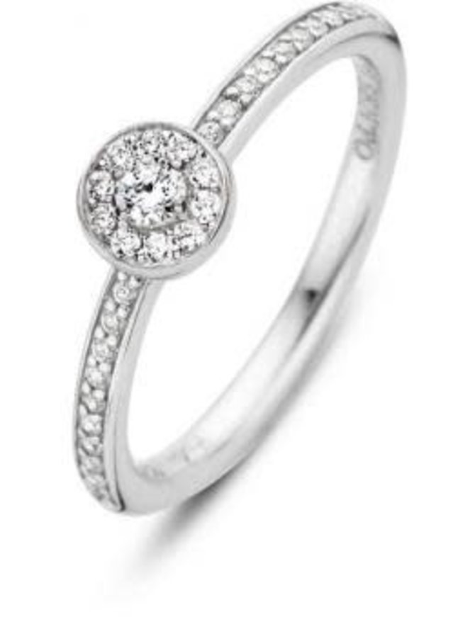 Ti Sento Bague en argent rhodié taille 54 et cristaux de Swarovski