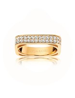Sif Jakobs Bague Carré Argent Plaqué Or et Zirconiums Taille 60