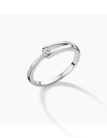 FJF Jewellery Bague Argent Solitaire Cristal Swarovski Taille 50