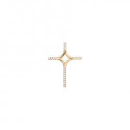 Finrezio 2 Pcs Plaqué Or Croix Collier Vierge Marie Pendentif en Acier Inoxydable pour Femmes CZ Religieux Catholique Chrétien Collier