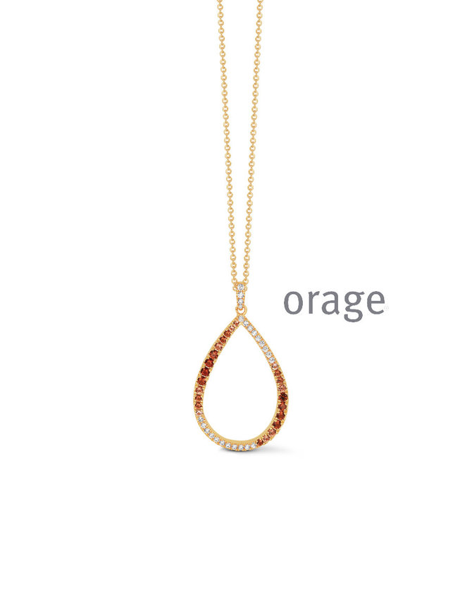 Orage Collier Argent Plaqué Or et Zirconiums Doré et BlancOrage