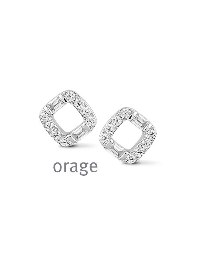 Orage Boucles d'Oreilles Argent et Zirconiums Orage