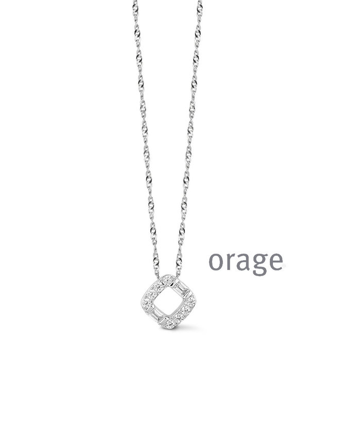 Orage Collier Argent et Zirconiums Orage