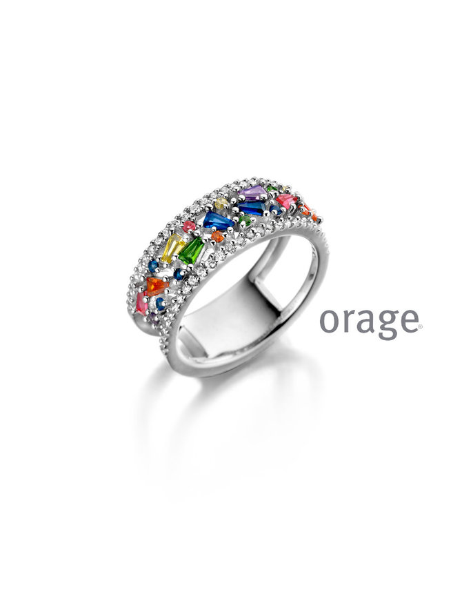 Orage Bague Argent Muti Couleurs Orage Taille 54