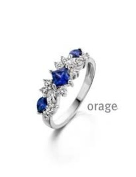 Orage Bague Argent + Zircons Bleus Orage Taille 56