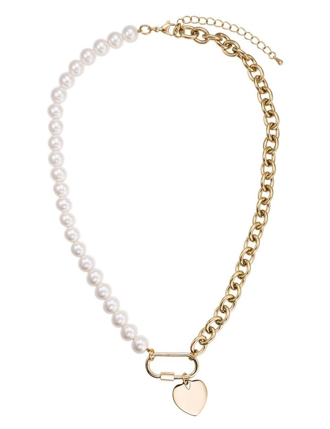 Go Mademoiselle Collier Acier Doré et Perles Synthétiques