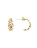 Go Mademoiselle Boucles d'Oreilles Laiton Plaqué Or et Zirconiums Plum