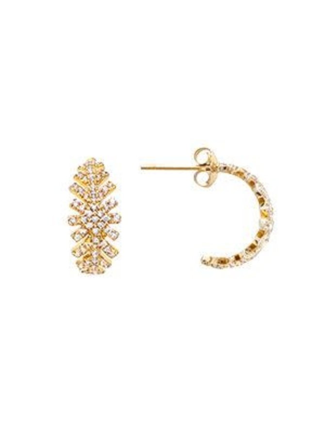 Go Mademoiselle Boucles d'Oreilles Laiton Plaqué Or et Zirconiums Plum