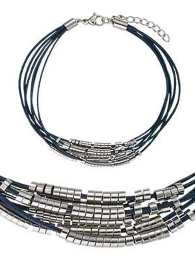 Bracelet souple en acier inoxydable corde noir