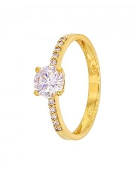 Bague Solitaire Or 9K et Zirconiums Taille 53