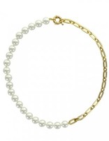 Collier Laiton Doré 45cm et Perles de Majorques