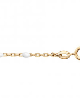 Thabora Bracelet Cheville Plaqué Or et Boules blanches 23+3cm