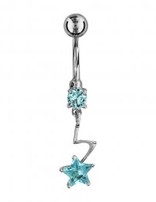 Thabora Percing Nombril Pierre Bleu et Etoile