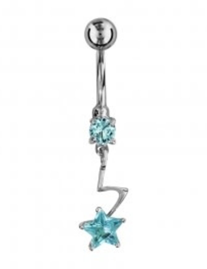 Thabora Percing Nombril Pierre Bleu et Etoile