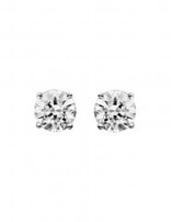 Thabora Boucles d'Oreilles Argent 6mm Zirconiums 4 Griffes