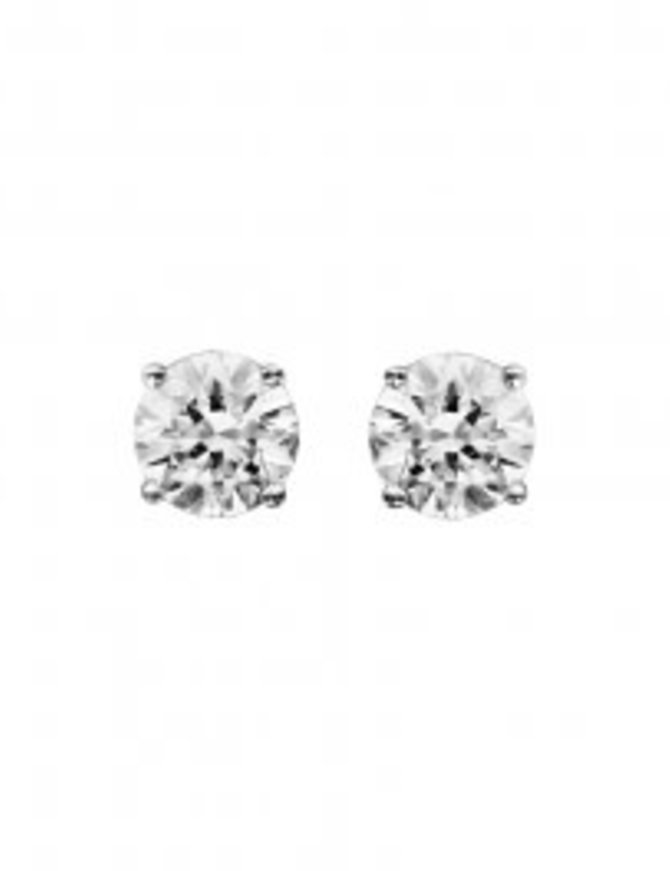 Thabora Boucles d'Oreilles Argent 6mm Zirconiums 4 Griffes